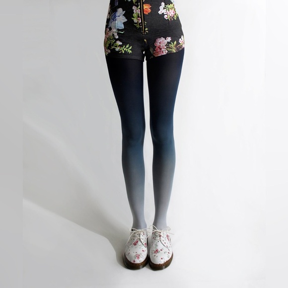 Bzr Ombré Tights Stockings Navy size L (C/D) - Picture 1 of 9